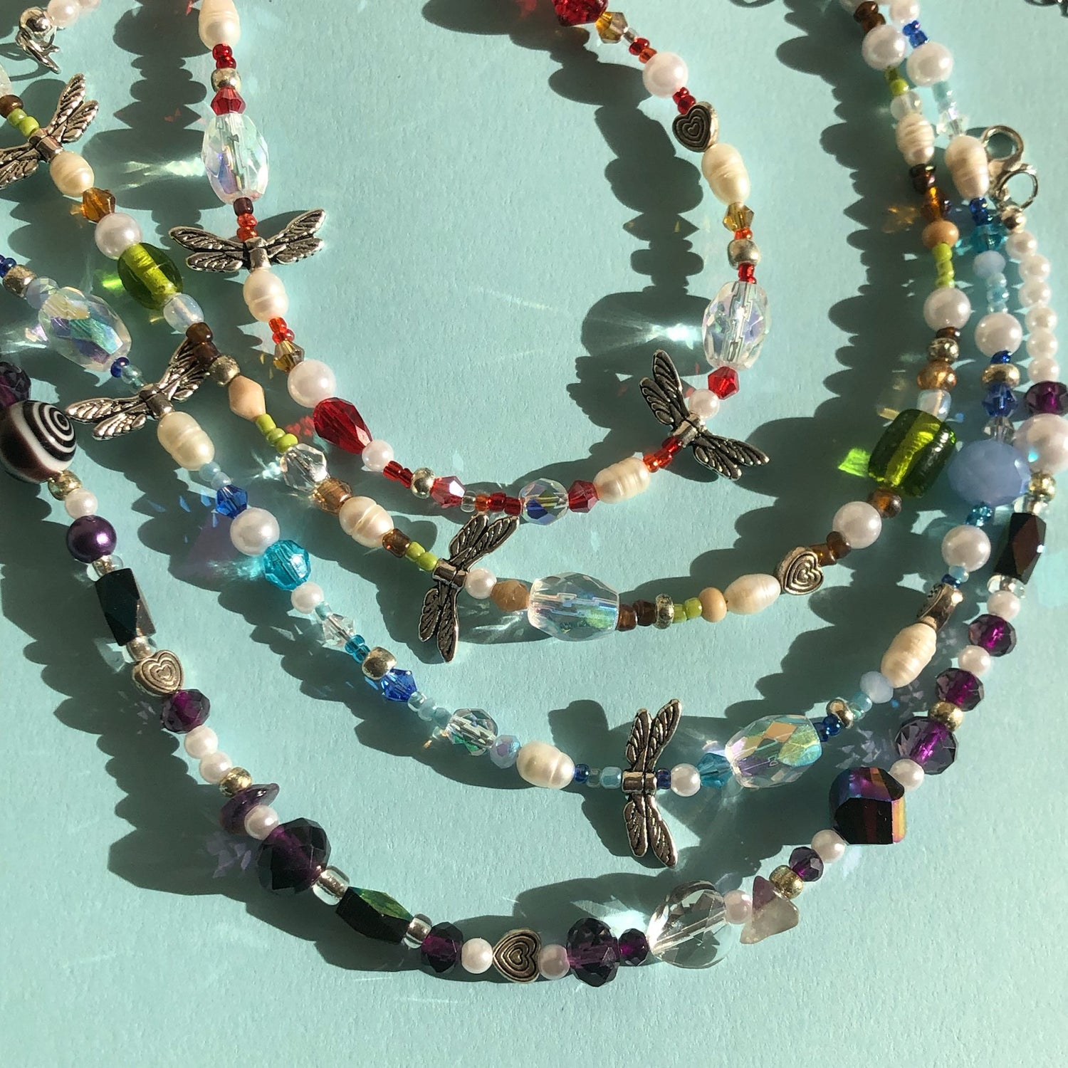 Glass bead necklaces