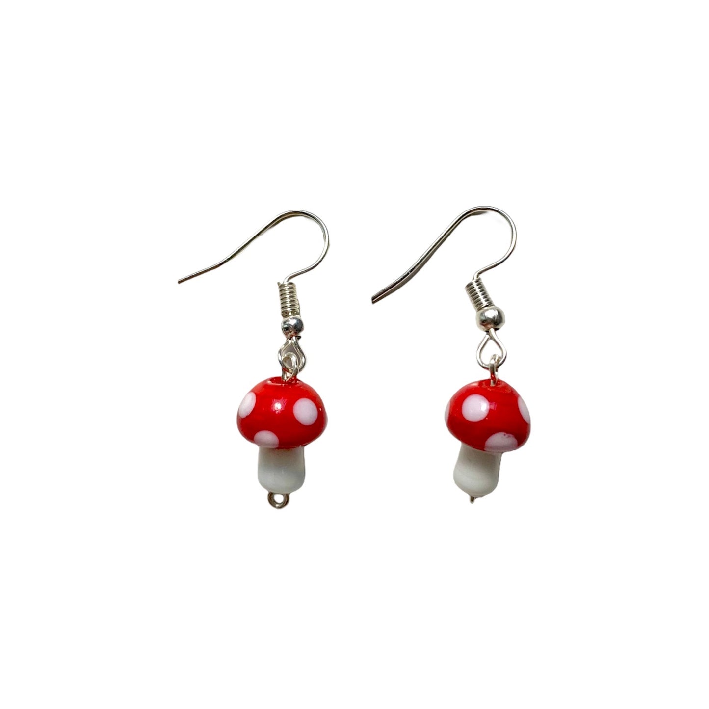 Mushroom Earrings - Red